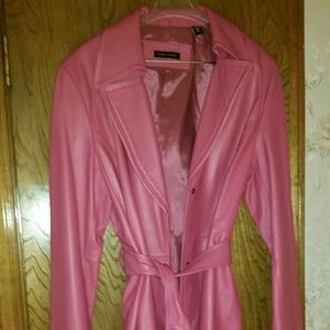 Pink leather jacket
